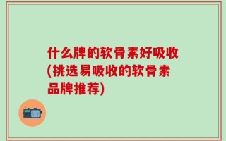 什么牌的软骨素好吸收(挑选易吸收的软骨素品牌推荐)