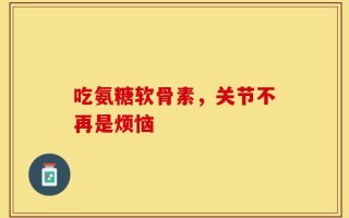 吃氨糖软骨素，关节不再是烦恼