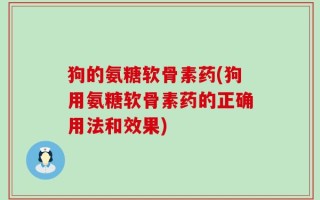 狗的氨糖软骨素药(狗用氨糖软骨素药的正确用法和效果)