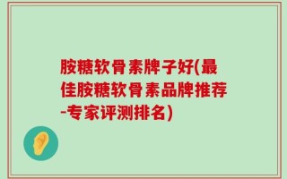 胺糖软骨素牌子好(最佳胺糖软骨素品牌推荐-专家评测排名)