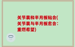 关节囊和半月板粘合(关节囊与半月板愈合：重燃希望)