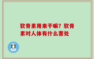 软骨素用来干嘛？软骨素对人体有什么害处