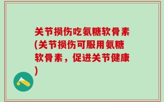 关节损伤吃氨糖软骨素(关节损伤可服用氨糖软骨素，促进关节健康)