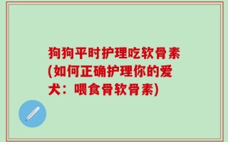 狗狗平时护理吃软骨素(如何正确护理你的爱犬：喂食骨软骨素)