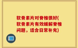软骨素片对脊椎很好(软骨素片有效缓解脊椎问题，适合日常补充)