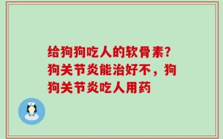 给狗狗吃人的软骨素？狗关节炎能治好不，狗狗关节炎吃人用药