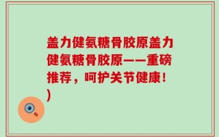 盖力健氨糖骨胶原盖力健氨糖骨胶原——重磅推荐，呵护关节健康！)