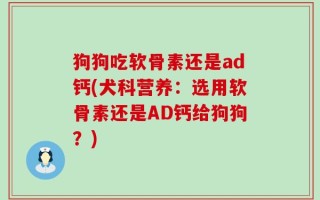 狗狗吃软骨素还是ad钙(犬科营养：选用软骨素还是AD钙给狗狗？)