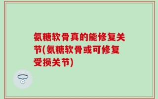 氨糖软骨真的能修复关节(氨糖软骨或可修复受损关节)