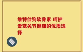 维特仕狗软骨素 呵护爱宠关节健康的优质选择