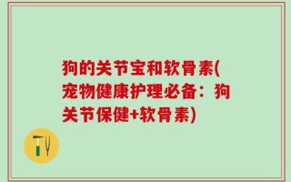 狗的关节宝和软骨素(宠物健康护理必备：狗关节保健+软骨素)