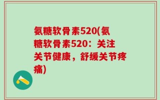 氨糖软骨素520(氨糖软骨素520：关注关节健康，舒缓关节疼痛)