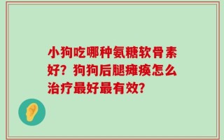 小狗吃哪种氨糖软骨素好？狗狗后腿瘫痪怎么治疗最好最有效？