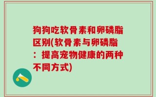 狗狗吃软骨素和卵磷脂区别(软骨素与卵磷脂：提高宠物健康的两种不同方式)