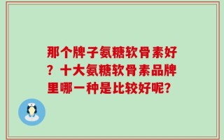 那个牌子氨糖软骨素好？十大氨糖软骨素品牌里哪一种是比较好呢？
