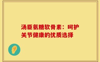 汤臣氨糖软骨素：呵护关节健康的优质选择