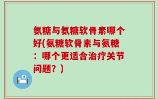 氨糖与氨糖软骨素哪个好(氨糖软骨素与氨糖：哪个更适合治疗关节问题？)