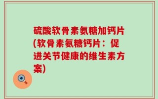 硫酸软骨素氨糖加钙片(软骨素氨糖钙片：促进关节健康的维生素方案)