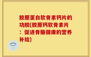 胶原蛋白软骨素钙片的功胶(胶原钙软骨素片：促进骨骼健康的营养补给)