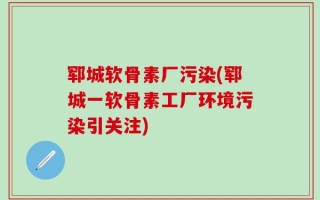郓城软骨素厂污染(郓城一软骨素工厂环境污染引关注)
