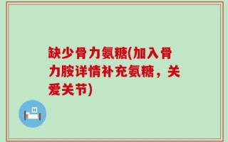 缺少骨力氨糖(加入骨力胺详情补充氨糖，关爱关节)