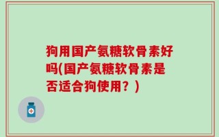 狗用国产氨糖软骨素好吗(国产氨糖软骨素是否适合狗使用？)
