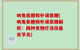 呐兔氨糖和朴诺氨糖(呐兔氨糖和朴诺氨糖解析：两种食物疗法改善关节炎)