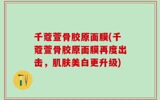 千蔻萱骨胶原面膜(千蔻萱骨胶原面膜再度出击，肌肤美白更升级)