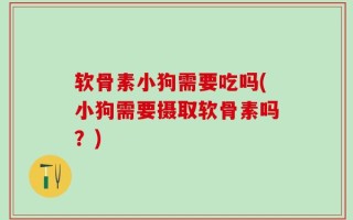 软骨素小狗需要吃吗(小狗需要摄取软骨素吗？)