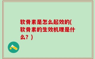 软骨素是怎么起效的(软骨素的生效机理是什么？)