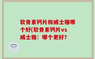 软骨素钙片和威士雅哪个好(软骨素钙片vs威士雅：哪个更好？