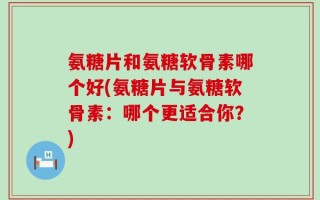 氨糖片和氨糖软骨素哪个好(氨糖片与氨糖软骨素：哪个更适合你？)