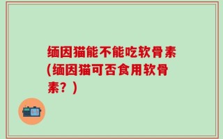 缅因猫能不能吃软骨素(缅因猫可否食用软骨素？)