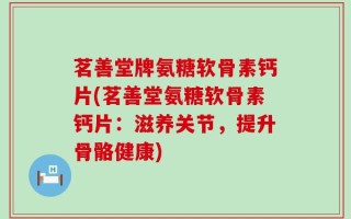 茗善堂牌氨糖软骨素钙片(茗善堂氨糖软骨素钙片：滋养关节，提升骨骼健康)