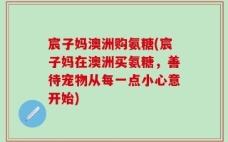 宸子妈澳洲购氨糖(宸子妈在澳洲买氨糖，善待宠物从每一点小心意开始)
