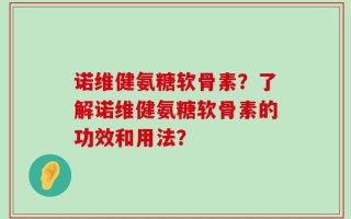 诺维健氨糖软骨素？了解诺维健氨糖软骨素的功效和用法？