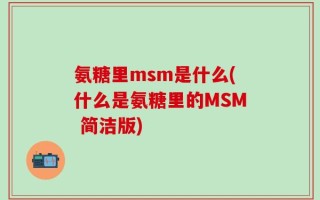 氨糖里msm是什么(什么是氨糖里的MSM 简洁版)