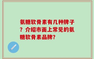 氨糖软骨素有几种牌子？介绍市面上常见的氨糖软骨素品牌？