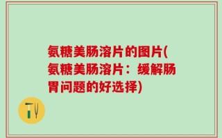 氨糖美肠溶片的图片(氨糖美肠溶片：缓解肠胃问题的好选择)
