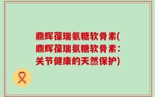 鼎辉葆瑞氨糖软骨素(鼎辉葆瑞氨糖软骨素：关节健康的天然保护)