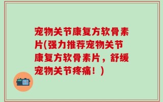 宠物关节康复方软骨素片(强力推荐宠物关节康复方软骨素片，舒缓宠物关节疼痛！)