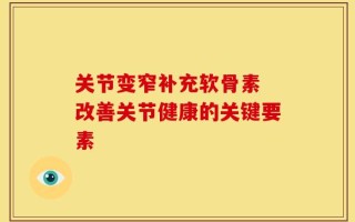 关节变窄补充软骨素 改善关节健康的关键要素