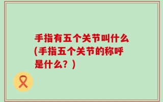 手指有五个关节叫什么(手指五个关节的称呼是什么？)