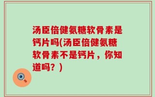 汤臣倍健氨糖软骨素是钙片吗(汤臣倍健氨糖软骨素不是钙片，你知道吗？)