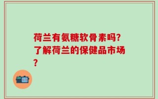 荷兰有氨糖软骨素吗？了解荷兰的保健品市场？