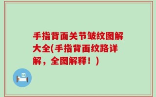 手指背面关节皱纹图解大全(手指背面纹路详解，全图解释！)