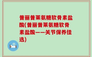 普丽普莱氨糖软骨素盐酸(普丽普莱氨糖软骨素盐酸——关节保养佳选)
