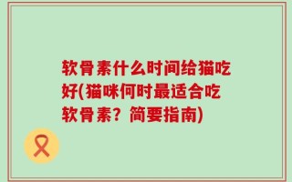 软骨素什么时间给猫吃好(猫咪何时最适合吃软骨素？简要指南)