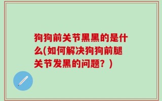 狗狗前关节黑黑的是什么(如何解决狗狗前腿关节发黑的问题？)