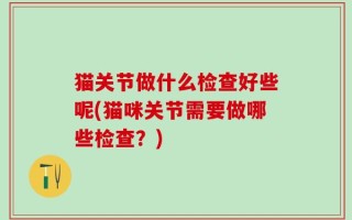 猫关节做什么检查好些呢(猫咪关节需要做哪些检查？)